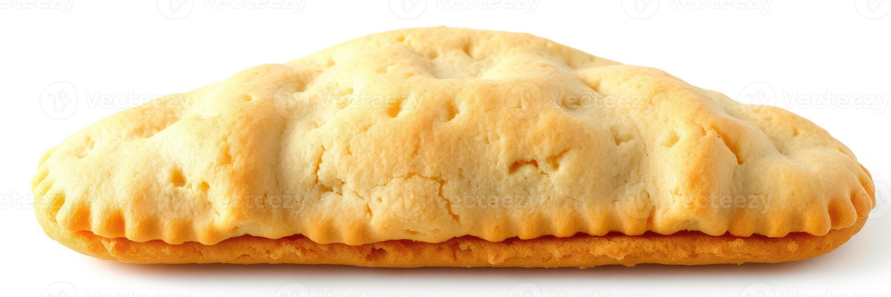 Savory baked pastry filled with delicious ingredients on a clean background photo