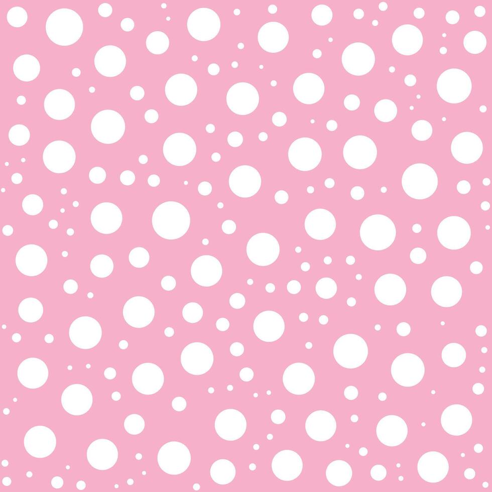 Pink and White Dots Pattern Seamless Background vector