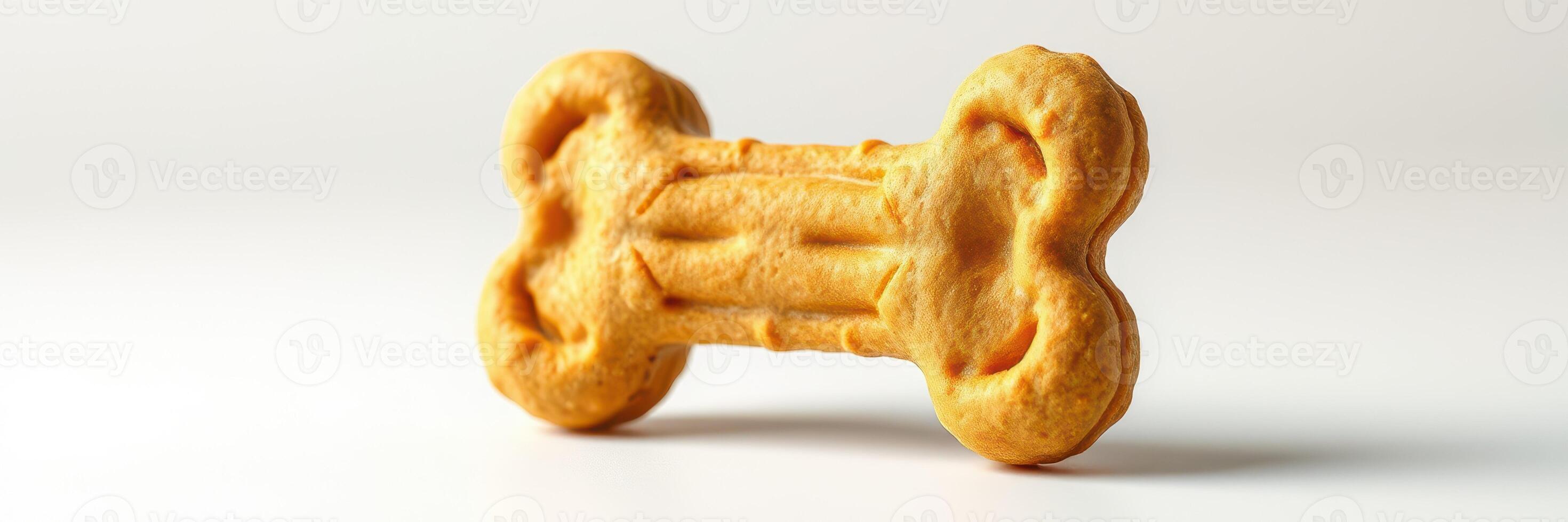Delicious dog treat shaped like a bone, perfect for training or rewards at any time of day photo
