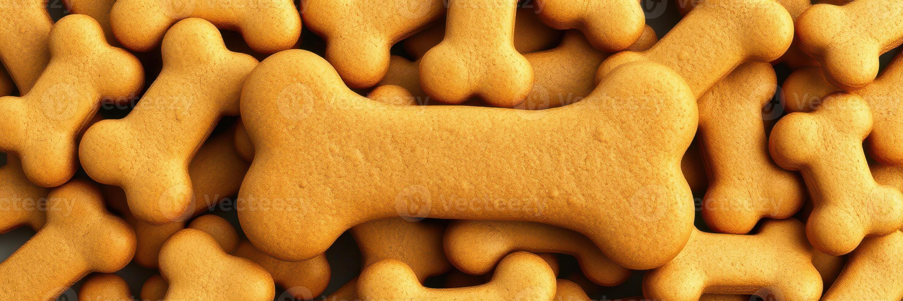 Colorful assortment of dog treats in bone shapes displayed together on a textured surface photo