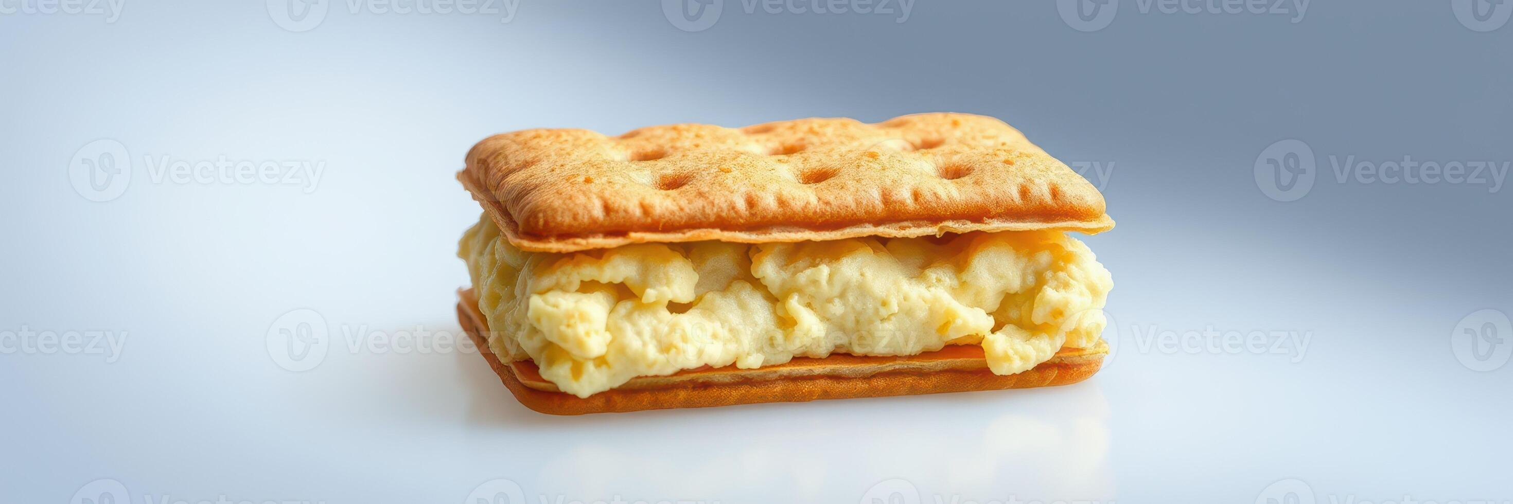 Delicious ice cream sandwich made with graham crackers, perfect for hot summer days at the beach or backyard parties photo