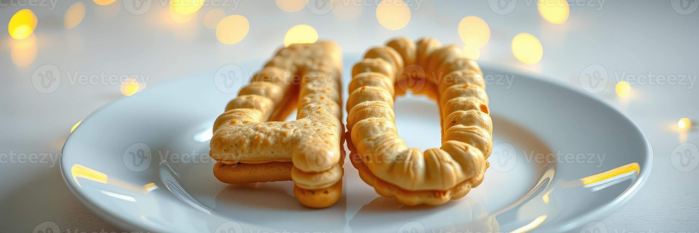 Deliciously baked cookies shaped like the number 40, perfect for a birthday celebration or milestone event photo