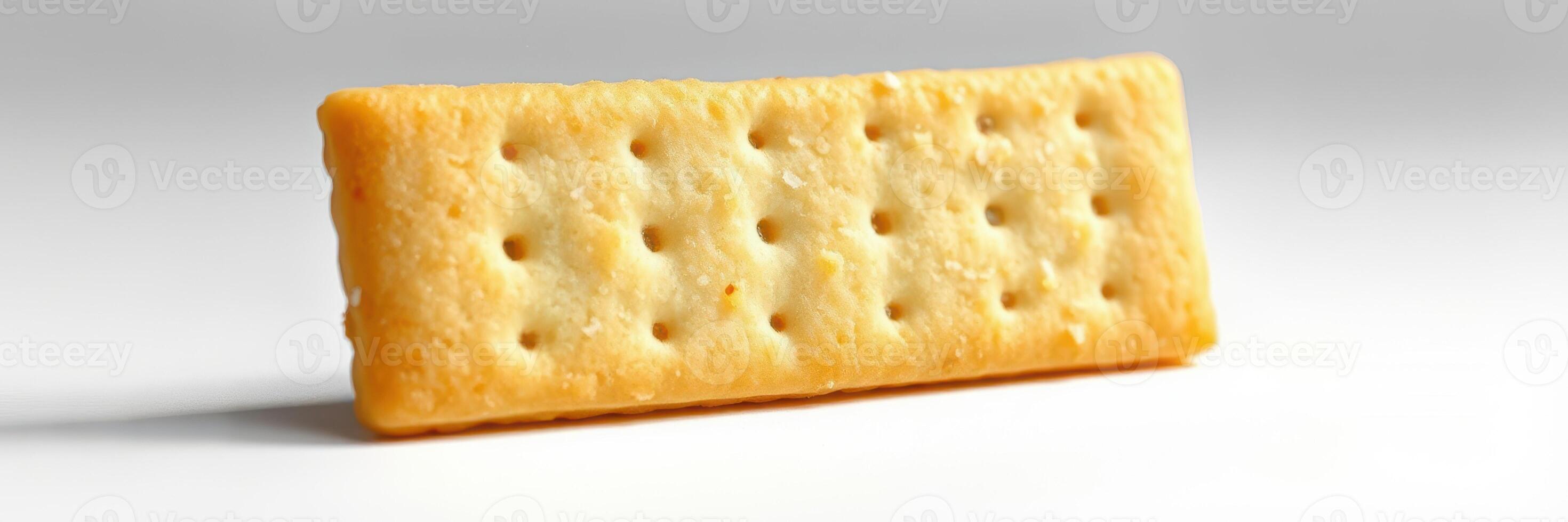 Crispy cracker with texture and golden color on a light background suitable for food presentation and advertising photo