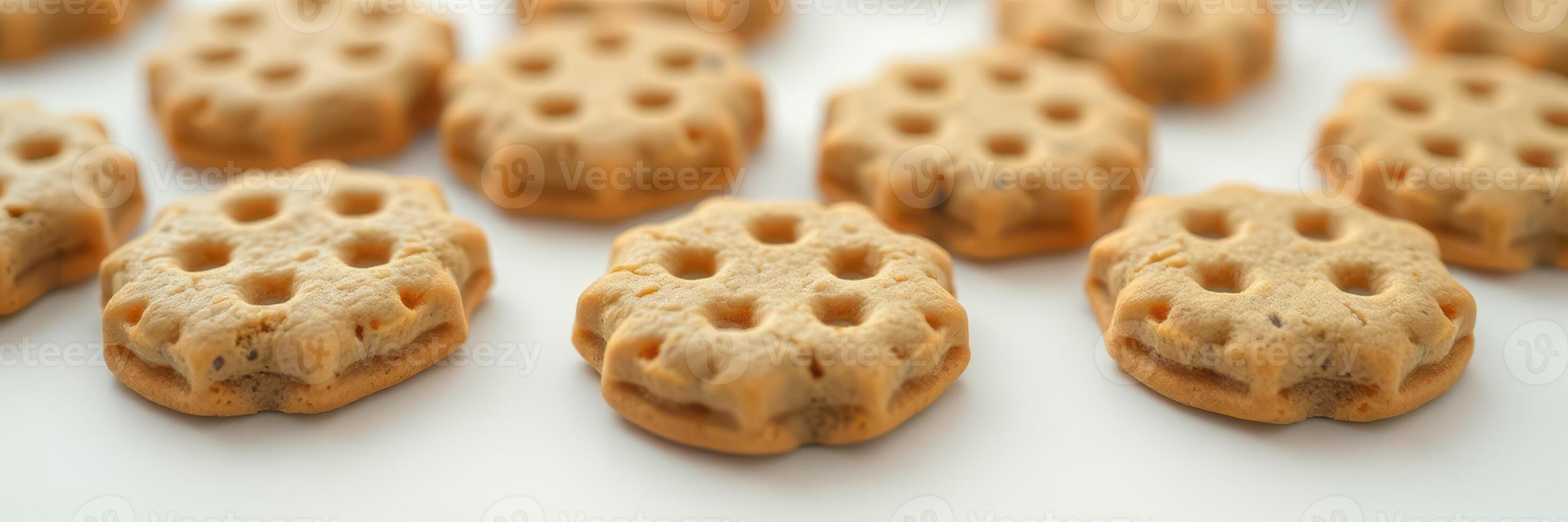 Delicious cookie treats arranged on a white surface during a baking session photo