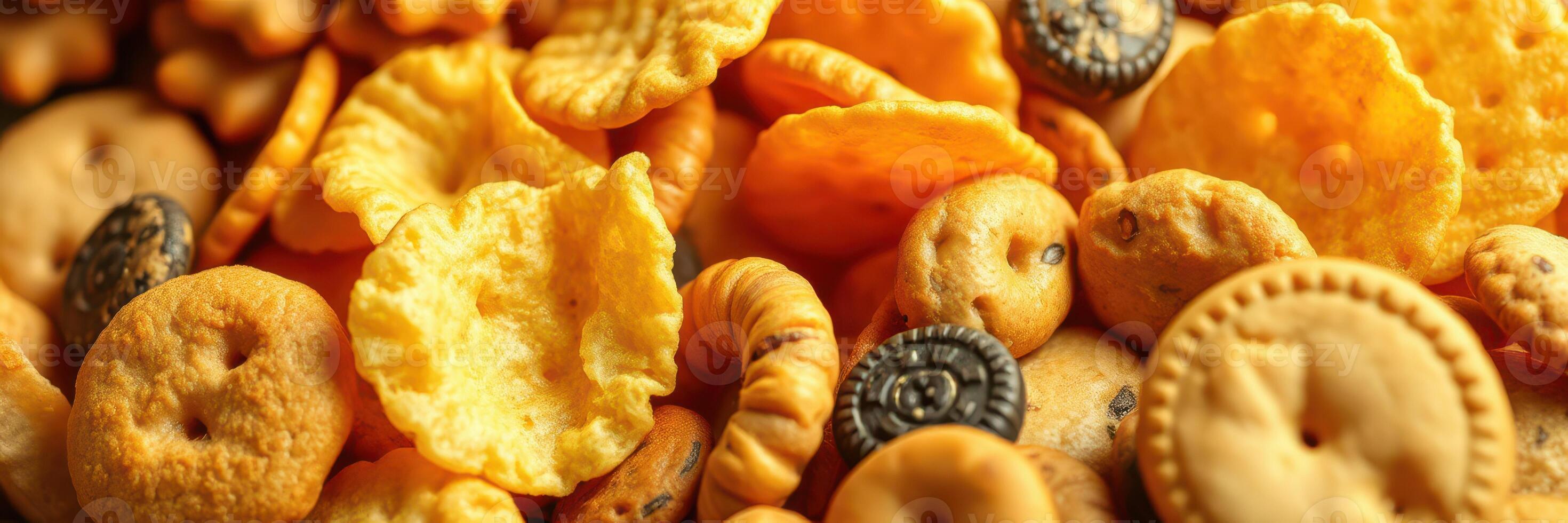 Variety of colorful snacks arranged in a bowl during a gathering at a home photo