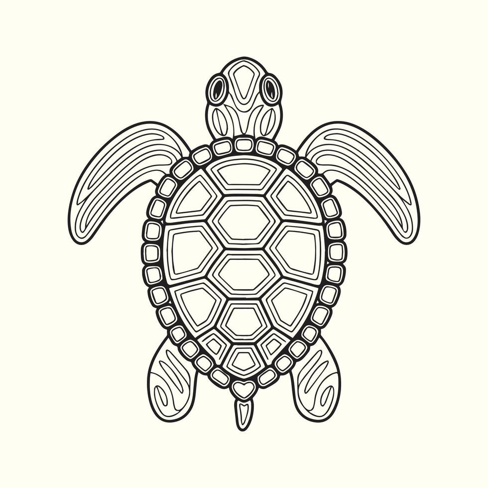 Hand drawn turtle cute design. vector