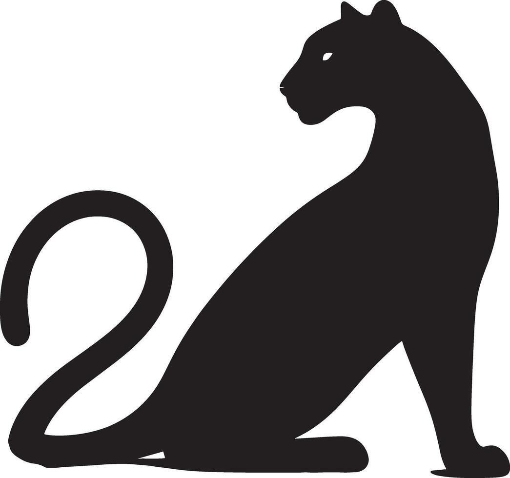 leopard black and white silhouette art illustration vector