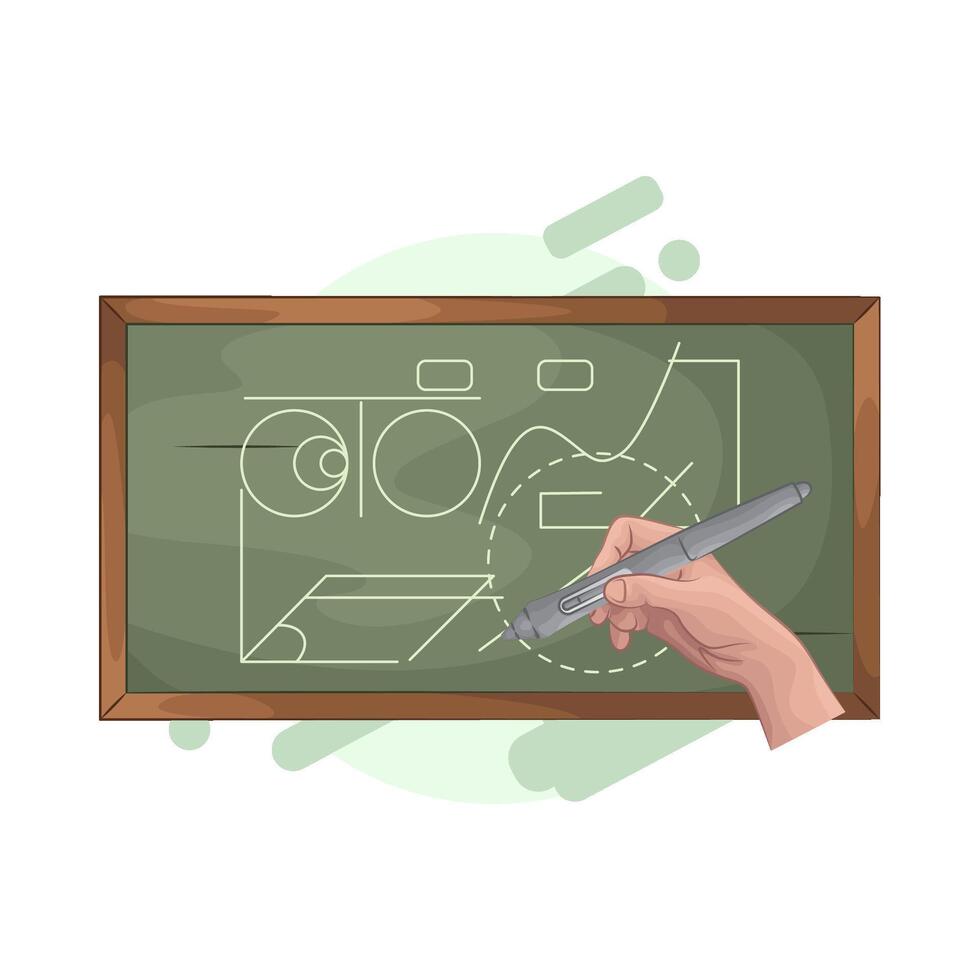 the board is full of handwriting vector