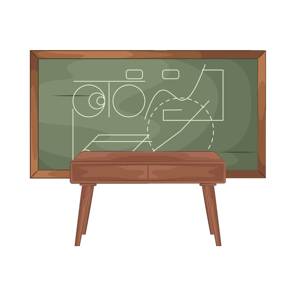 blackboard and table illustration vector