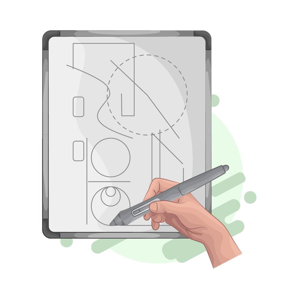 illustration of write on the whiteboard vector