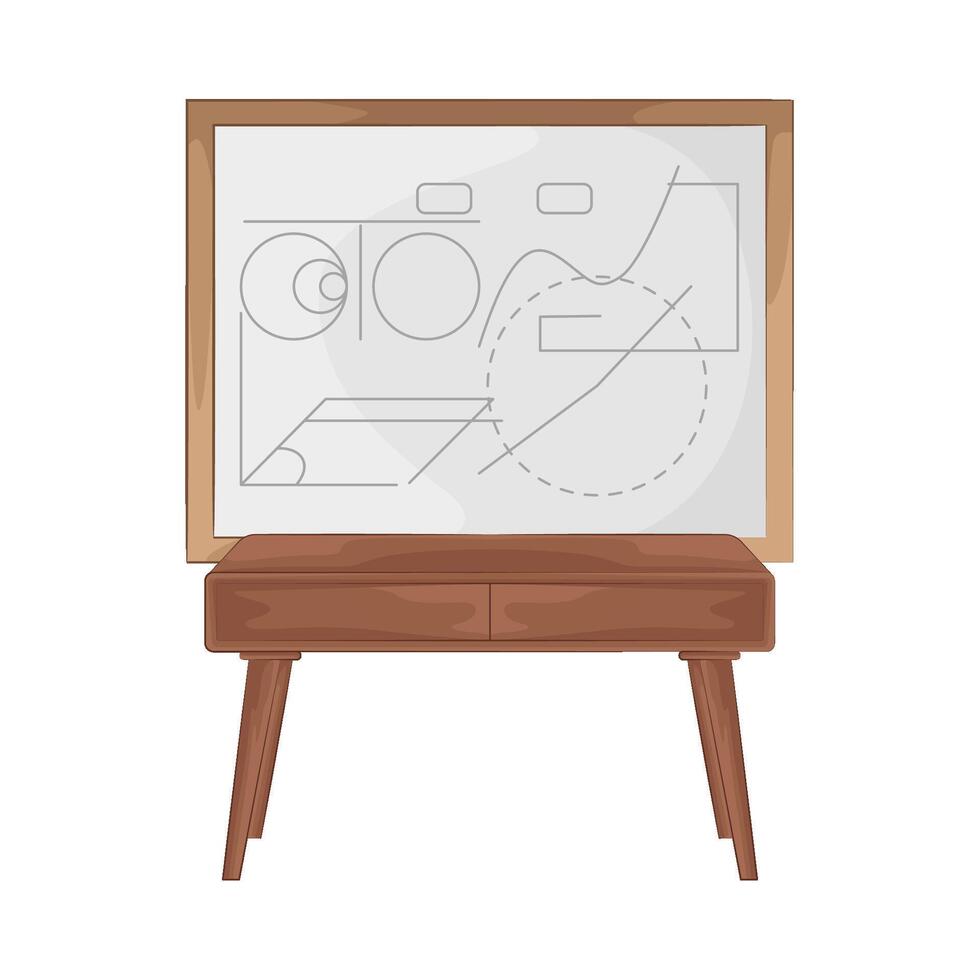 there is a picture on the blackboard vector