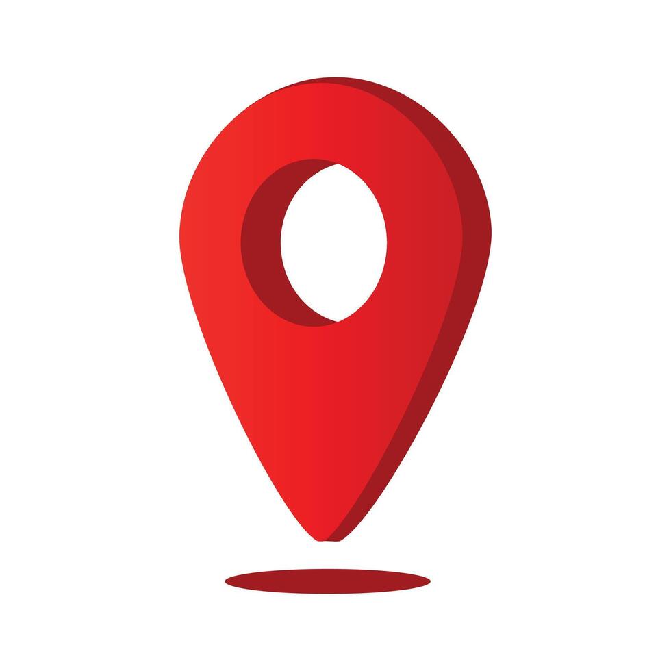 simple 3D red location icon vector