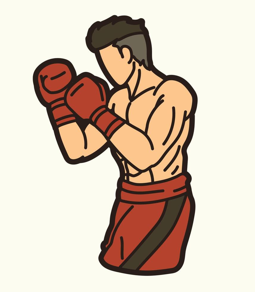 Boxing Sport Fighter Action Kickboxing Muay Thai vector