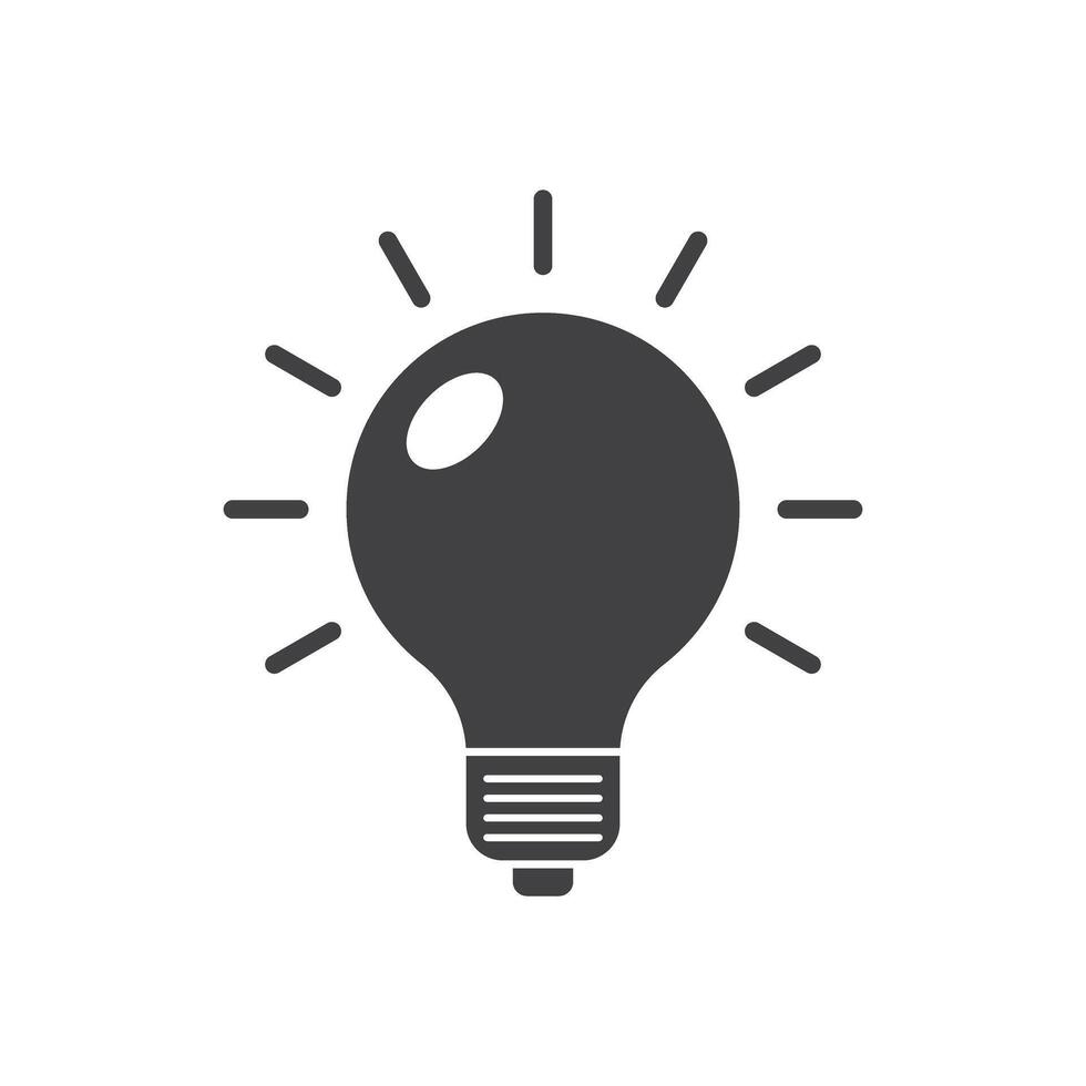 Light bulb icon in flat style. Lamp illustration on isolated background. Energy and idea sign business concept. vector