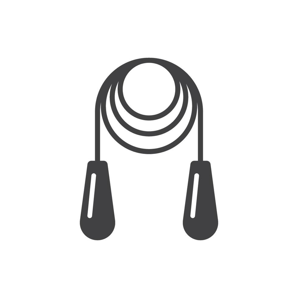 Jumping rope icon in flat style. Gymnastic equipment illustration on isolated background. Training instrument sign business concept. vector