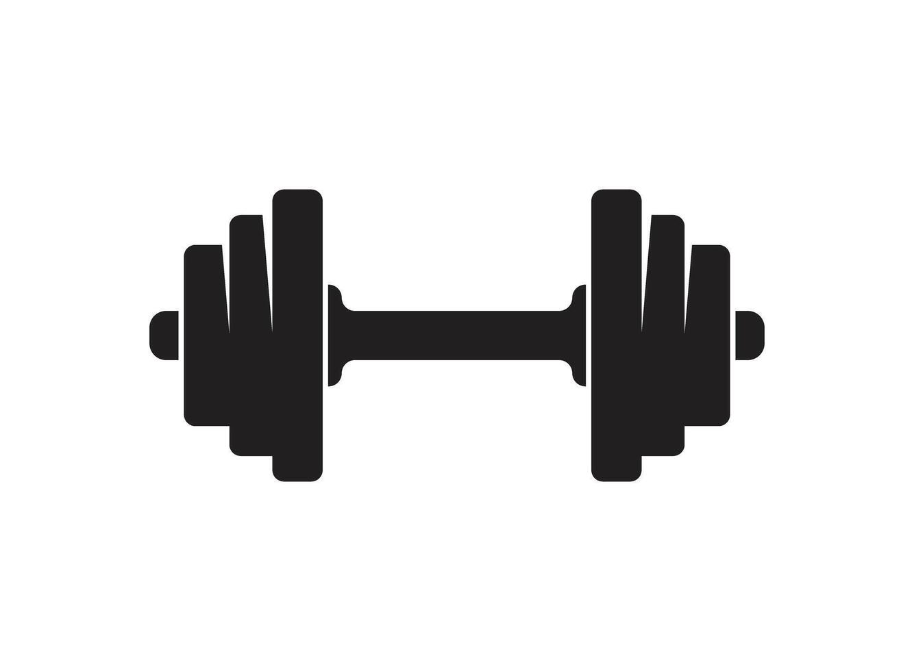 Dumbbell icon in flat style. Workout gym tool illustration on isolated background. Barbell fitness equipment sign business concept. vector