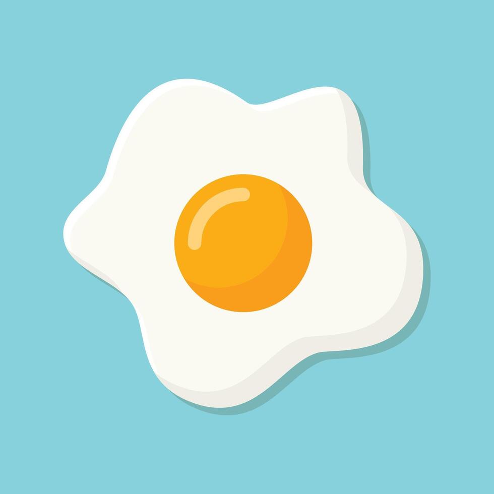 Fried egg icon in flat style. Omelet illustration on isolated background. Healthy food sign business concept. vector