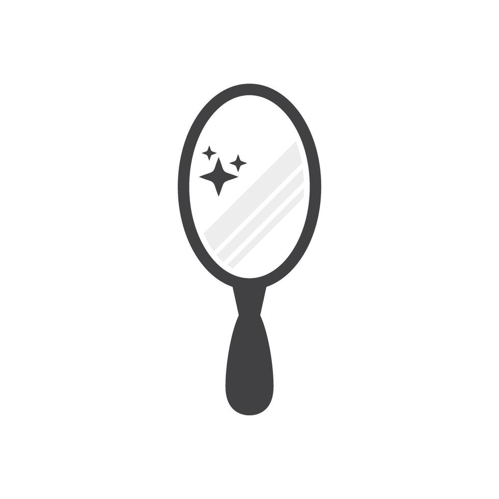 Mirror icon in flat style. Hand mirror glass illustration on isolated background. Fashion sign business concept. vector