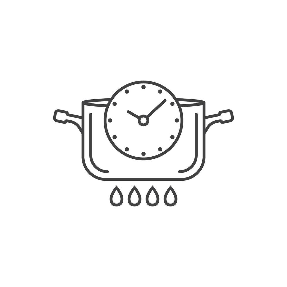 Cooking pot icon in flat style. Saucepan illustration on isolated background. Pan sign business concept. vector