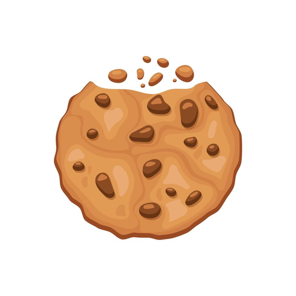 Cookie icon in flat style. Tasty biscuit illustration on isolated background. Chocolate bakery sign business concept. vector