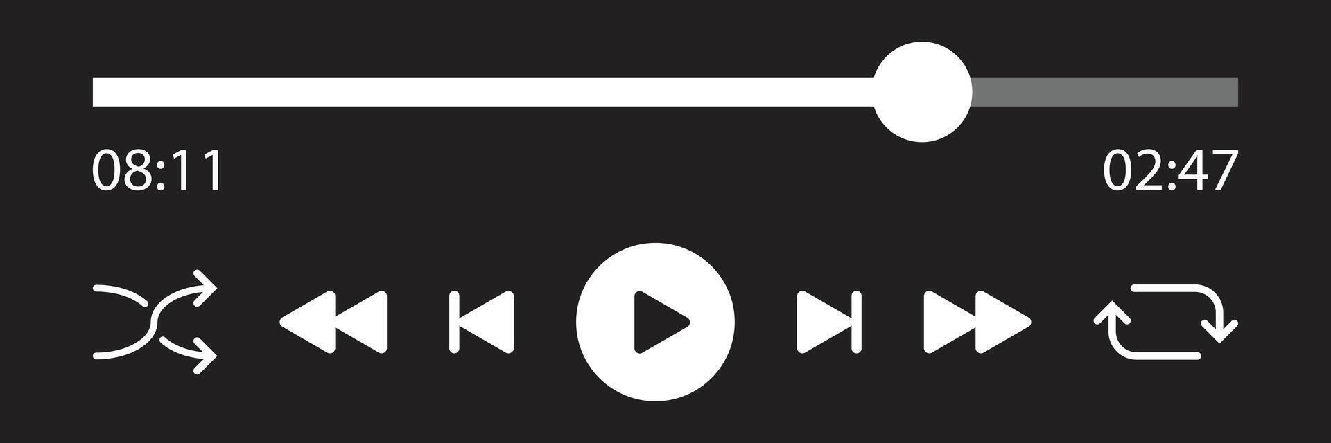 Play button icon in flat style. Music player illustration on isolated background. Playback interface sign business concept. vector
