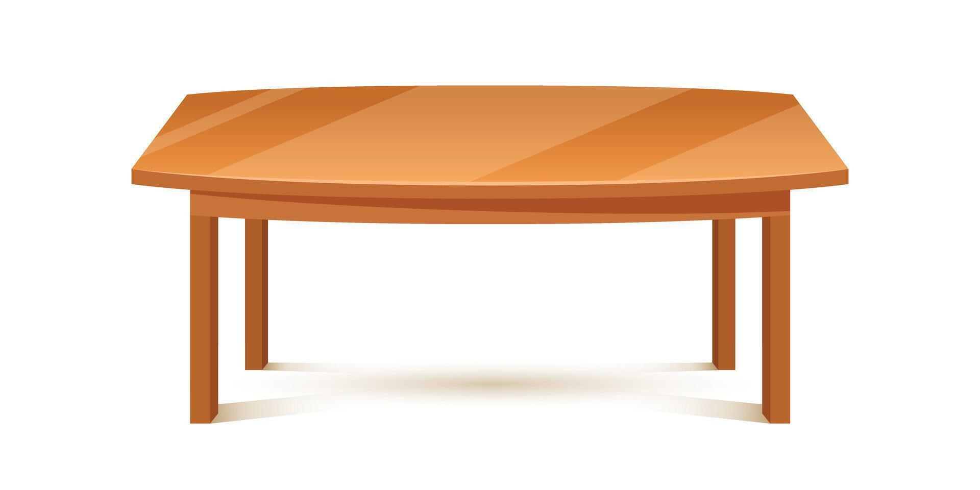 Table furniture icon in flat style. Wooden table illustration on isolated background. Dinner desk sign business concept. vector
