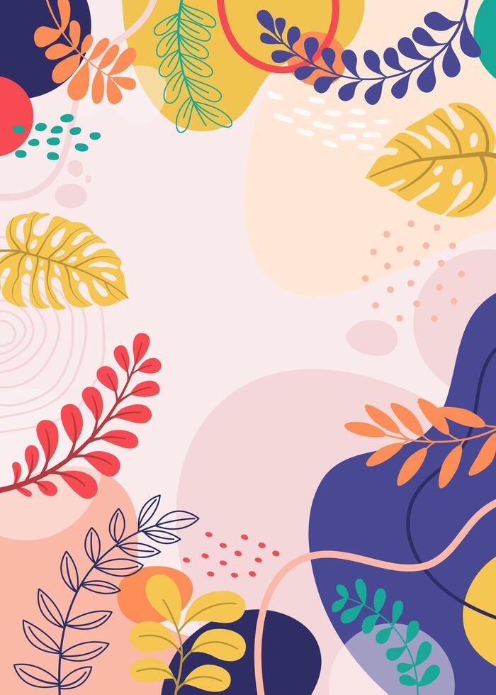 Colorful banners spring leaves backgrounds for design. vector
