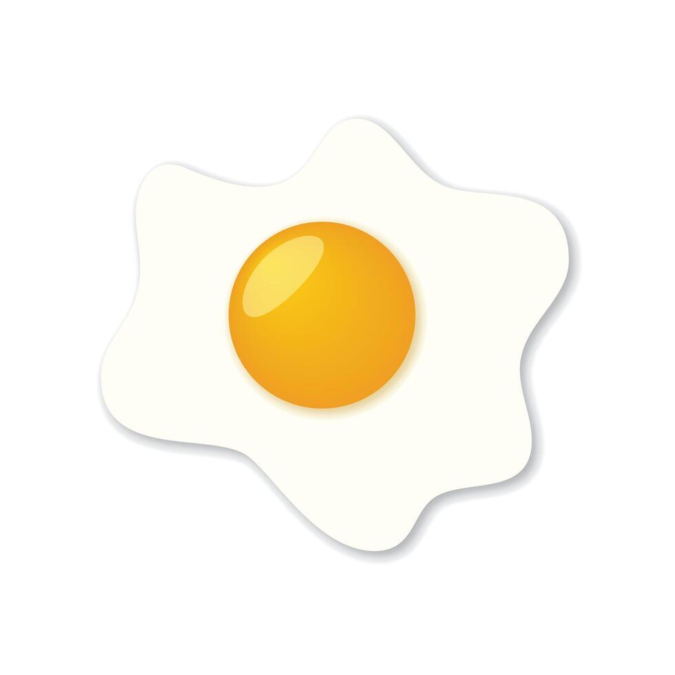 Fried egg icon in flat style. Protein omelet illustration on isolated background. Scrambled breakfast sign business concept. vector