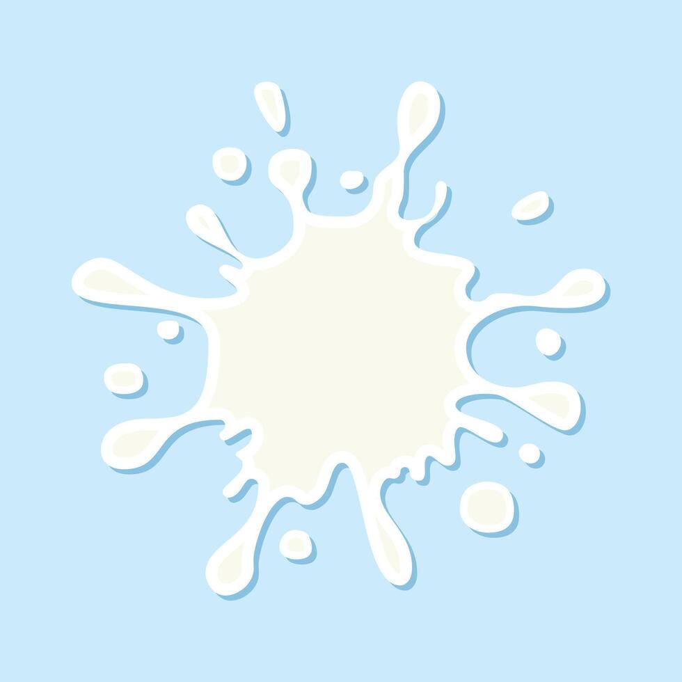 Milk, water blot icon in flat style. Yogurt or cream illustration on isolated background. Liquid splash sign business concept. vector