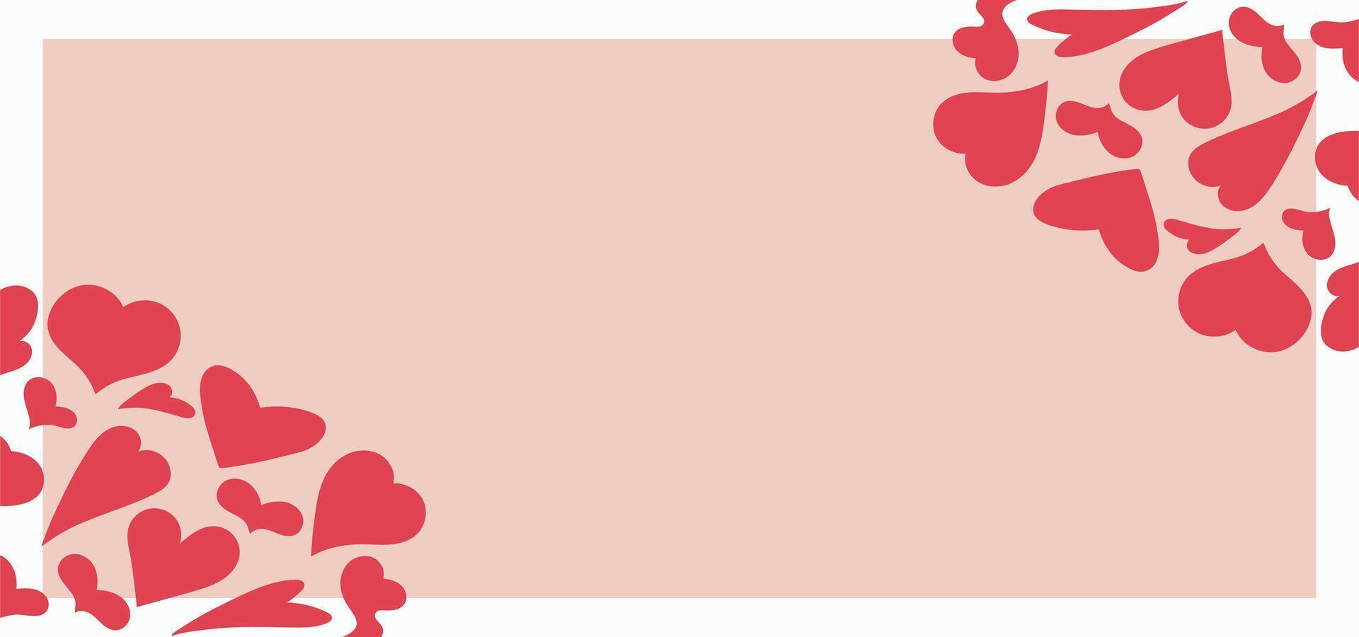 Valentine Day background frame, with hearts Heart frame, Heart frame, love romantic wedding Valentine's Day illustration vector