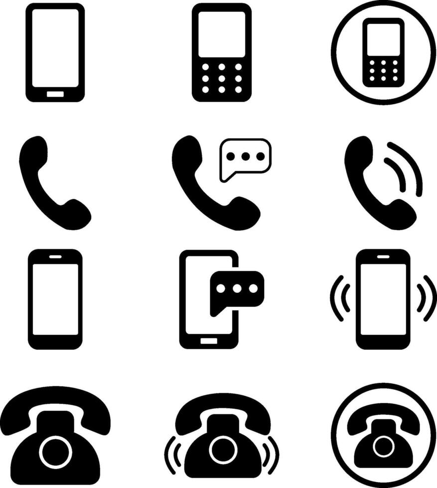 phone icon set illustration vector