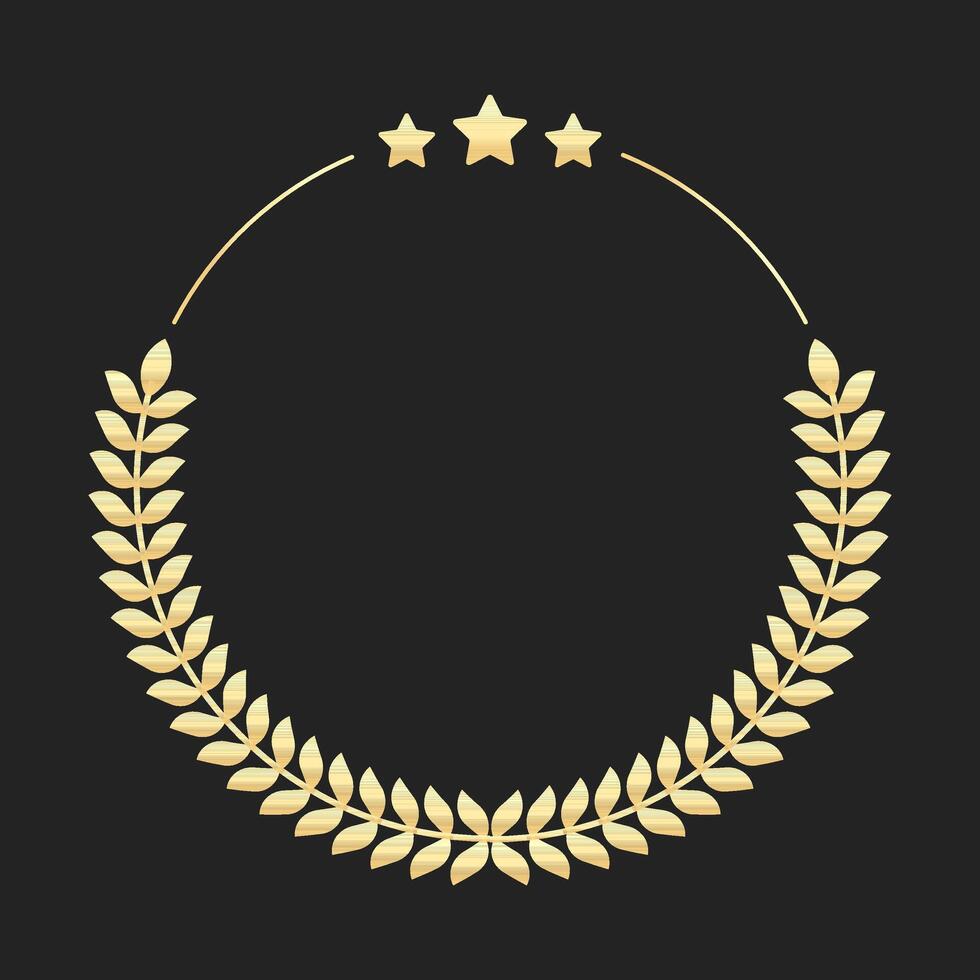 luxury gold badges and labels with ribbons, rice and cotton vector