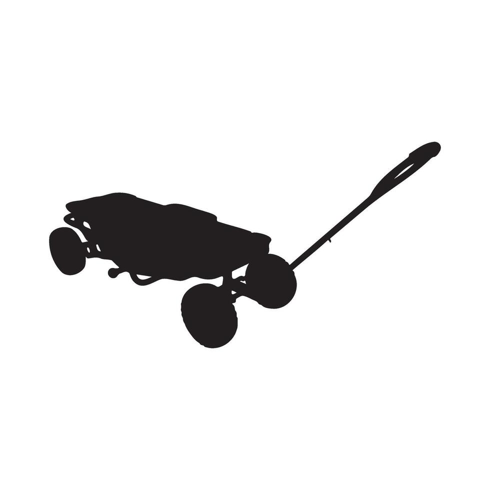 Wheelbarrow Wagon Silhouette Illustration vector
