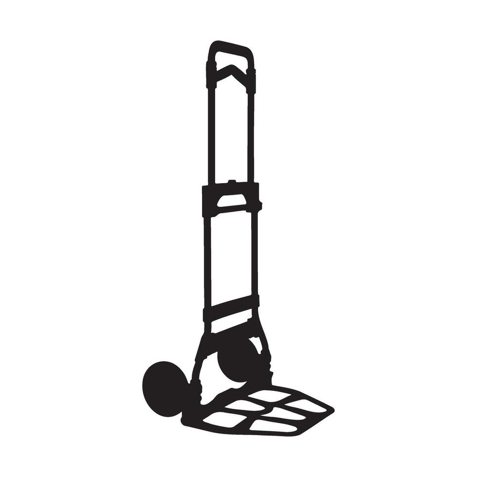 Folding Hand Truck and Dolly Silhouette Illustration vector