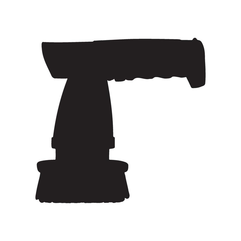 Electric Spin Scrubber, Bathroom Scrubber Silhouette Illustration vector