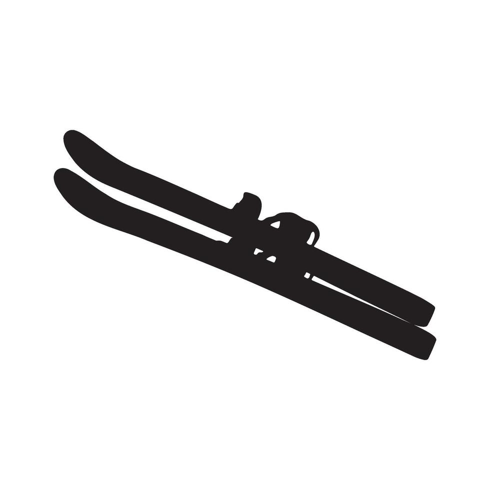 Ski Set Silhouette Illustration vector