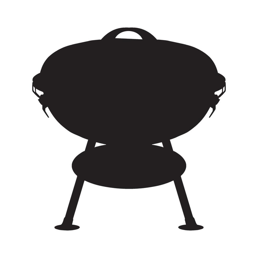 Portable Round Barbecue Grill Silhouette Illustration vector