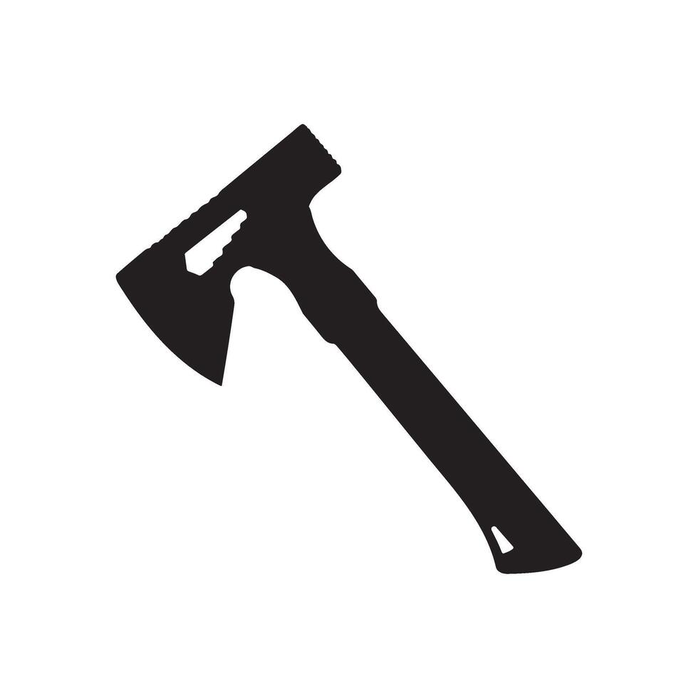 Camping Hatchet Axe Silhouette Illustration vector