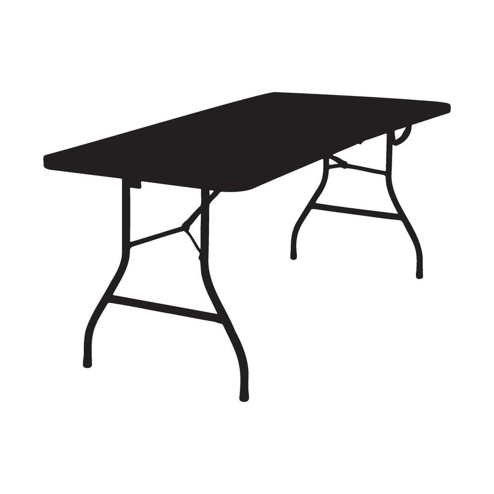 Folding Banquet Table Silhouette Illustration vector
