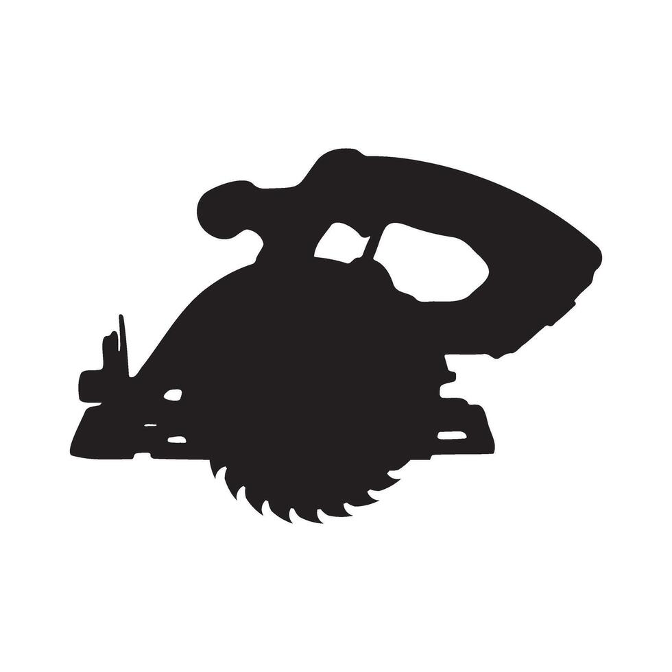 Cordless Circular Saw Silhouette Illustration vector