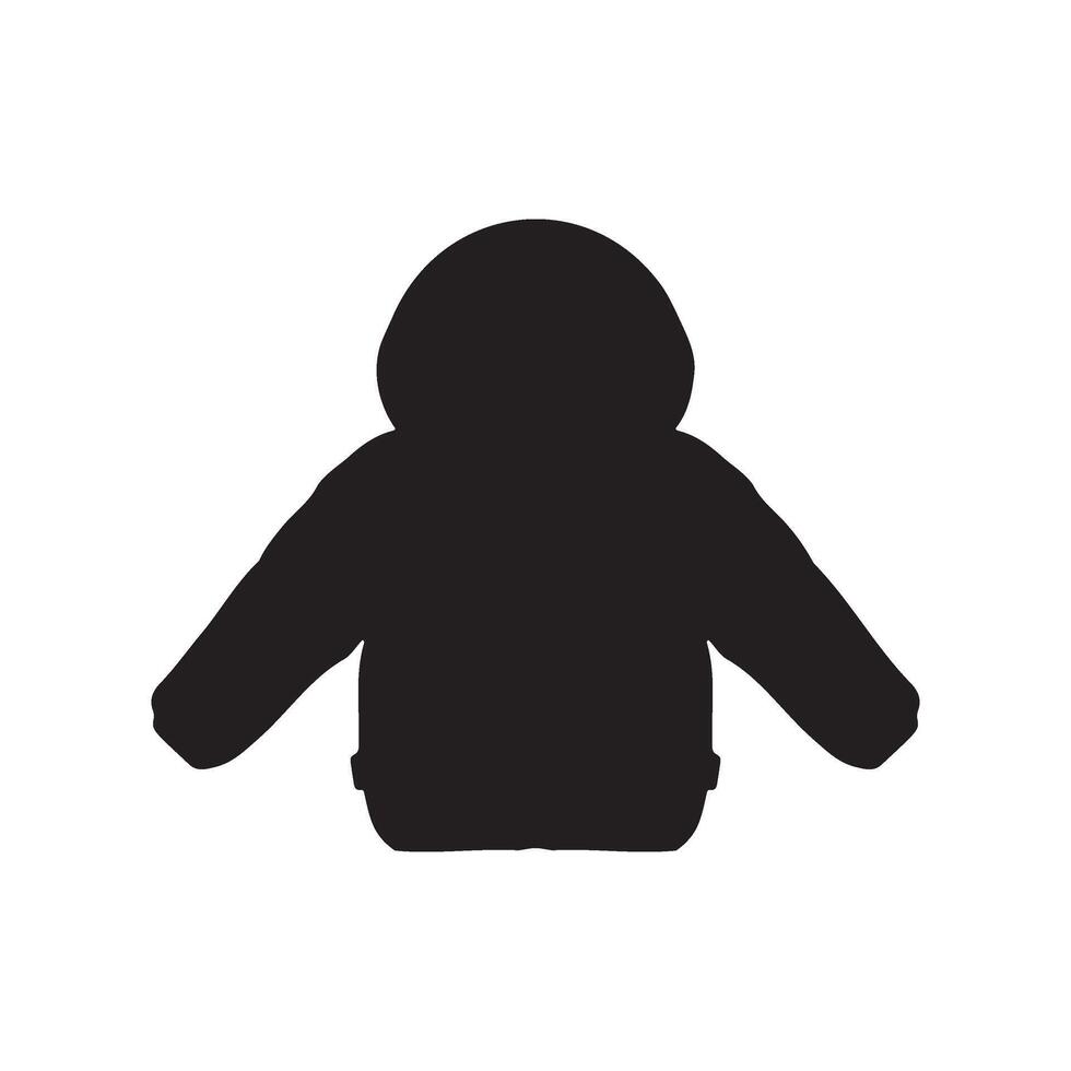 Toddler Baby Hooded Down Jacket Silhouette Illustration vector