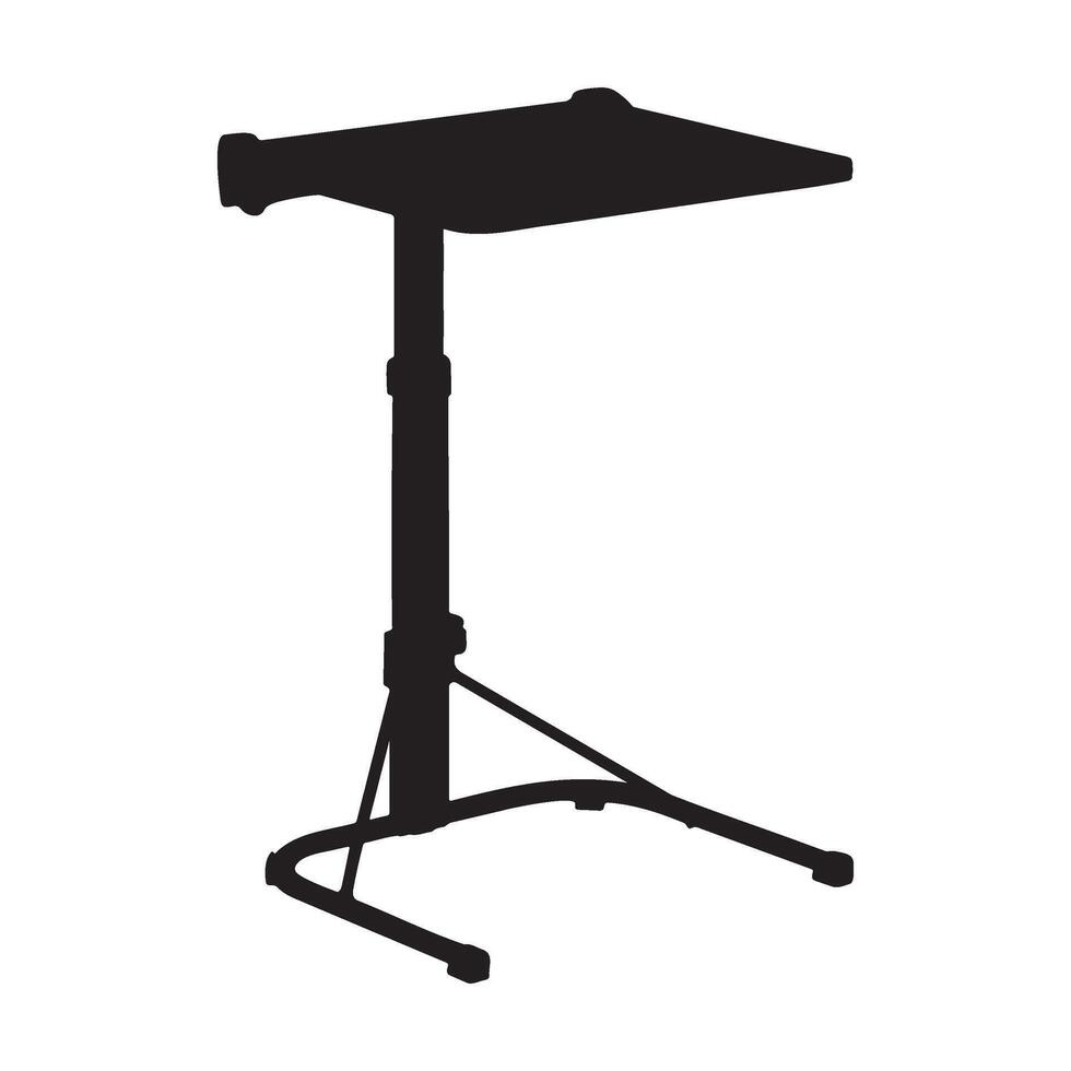 Folding TV Tray Table Silhouette Illustration vector