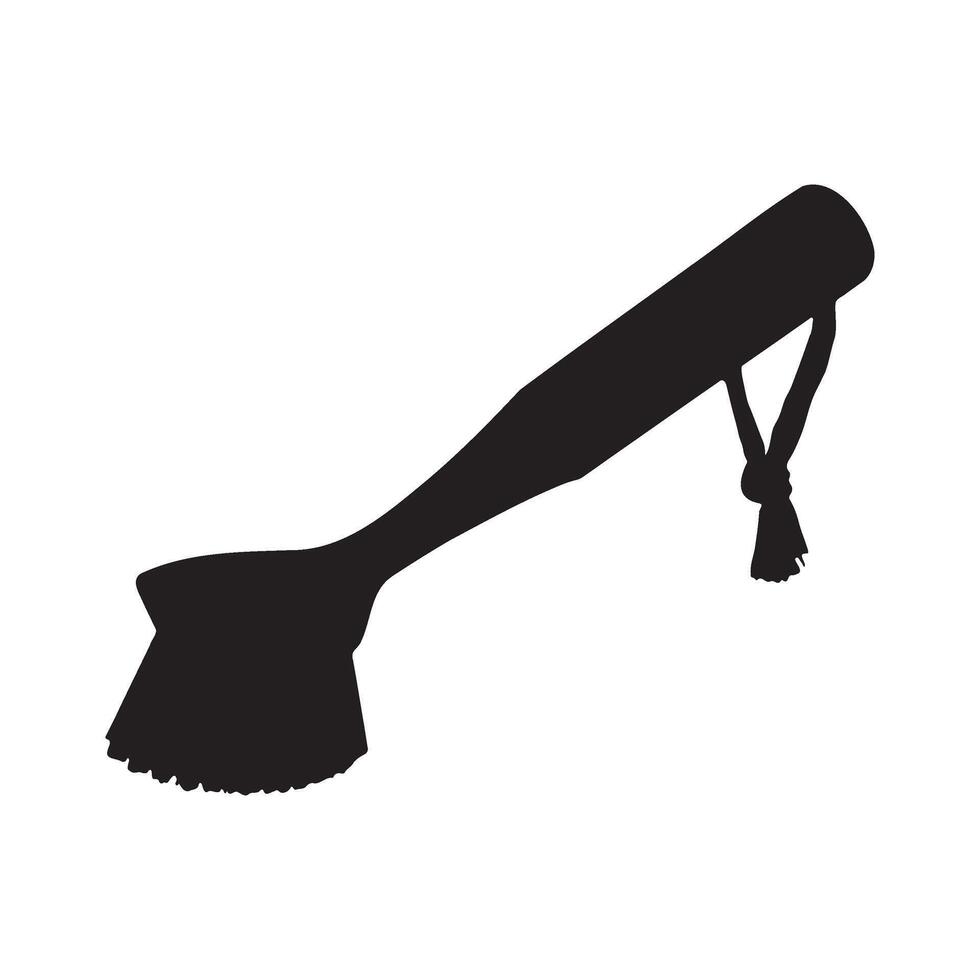 Dish Brush Scrub Silhouette Illustration vector