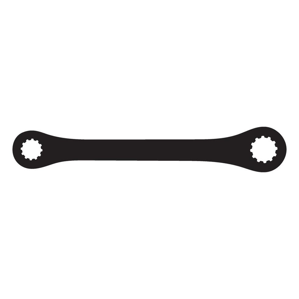 Double Box Ratcheting Spline Wrench Silhouette Illustration vector
