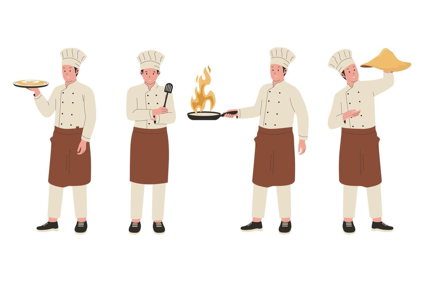 Set of professional chef character vector