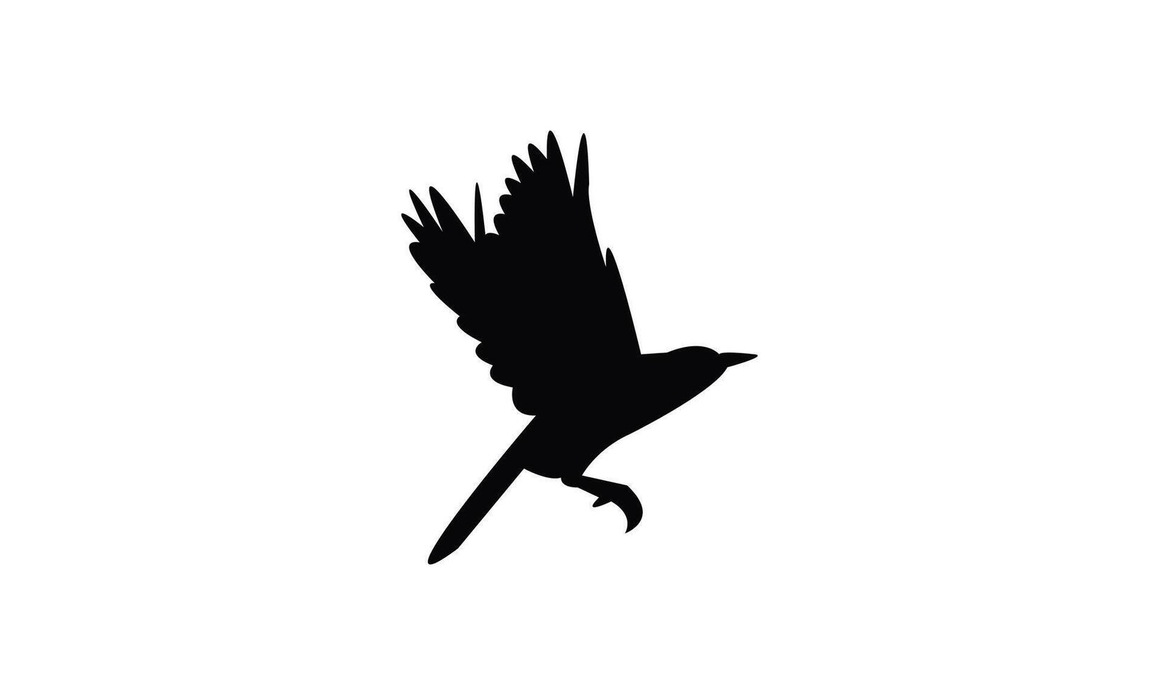 Flying Thrush Bird Silhouette vector