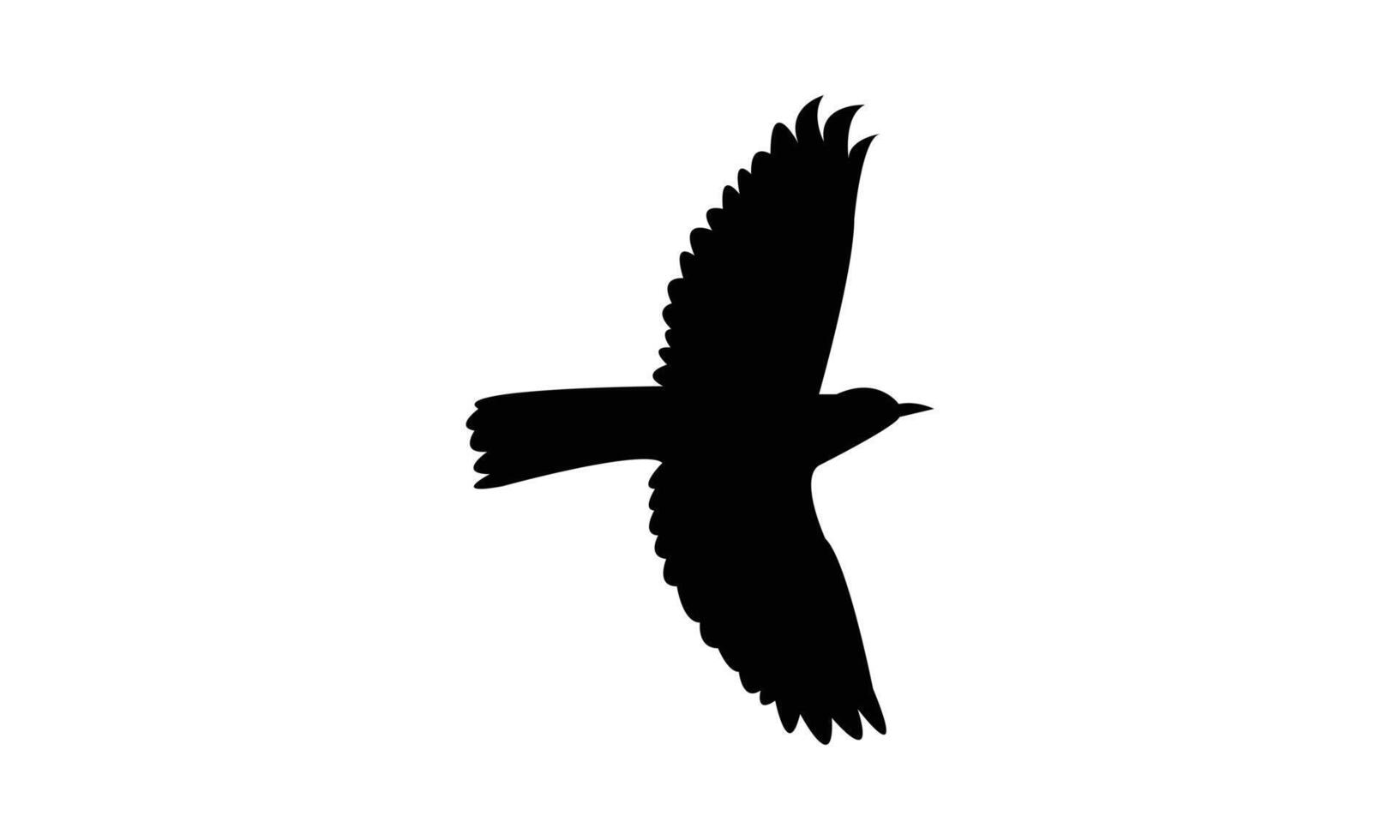Flying Thrush Bird Black Silhouette Design vector
