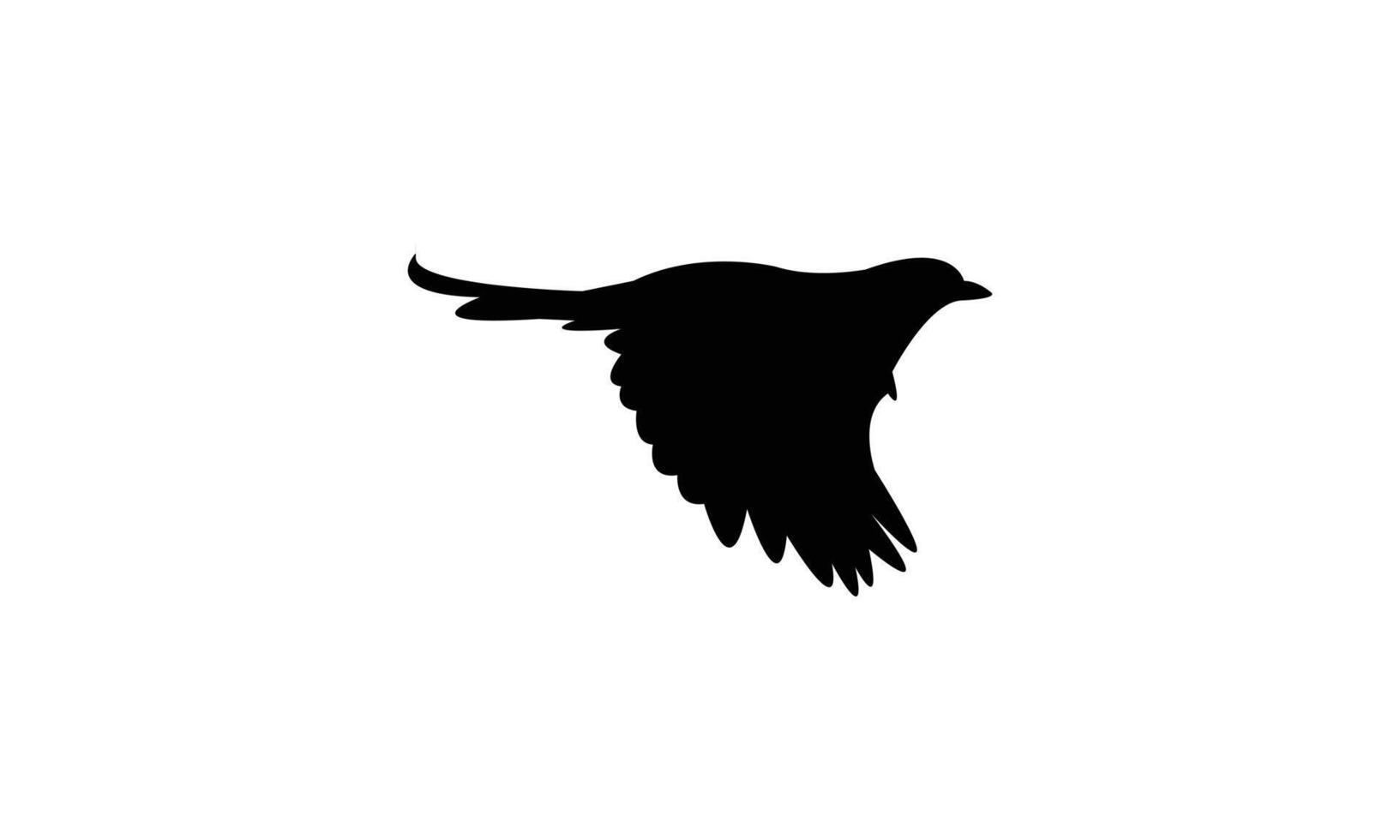 Flying Towhee Bird Silhouette Design And Illustration. vector
