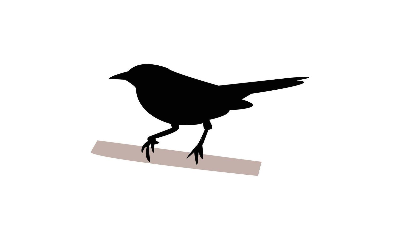 Catbird Black Silhouette Design vector