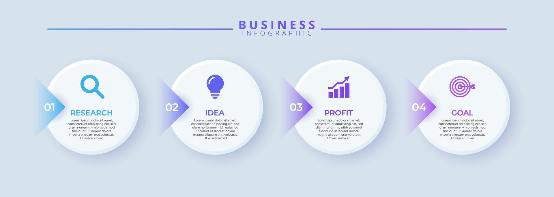 Infographic chart 4 step process, ideal for presenting business startup concepts. vector